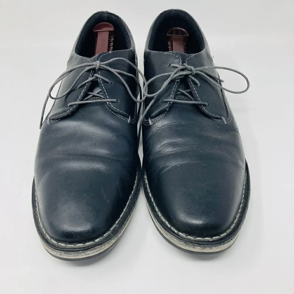 Steve Madden Mens Harpoon‎ 017 Oxfords Shoes Black Leather Lace 13
